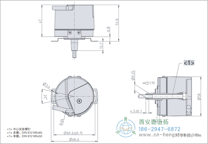 AD58電機(jī)反饋光電絕對(duì)值編碼器外形及安裝尺寸 德國hengstler(亨士樂)編碼器